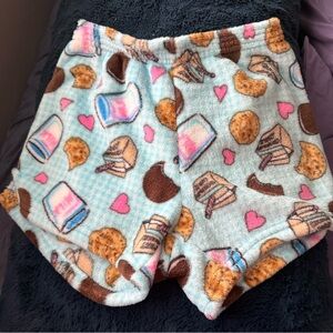 Cozy Fleece Shorts with Dessert Print